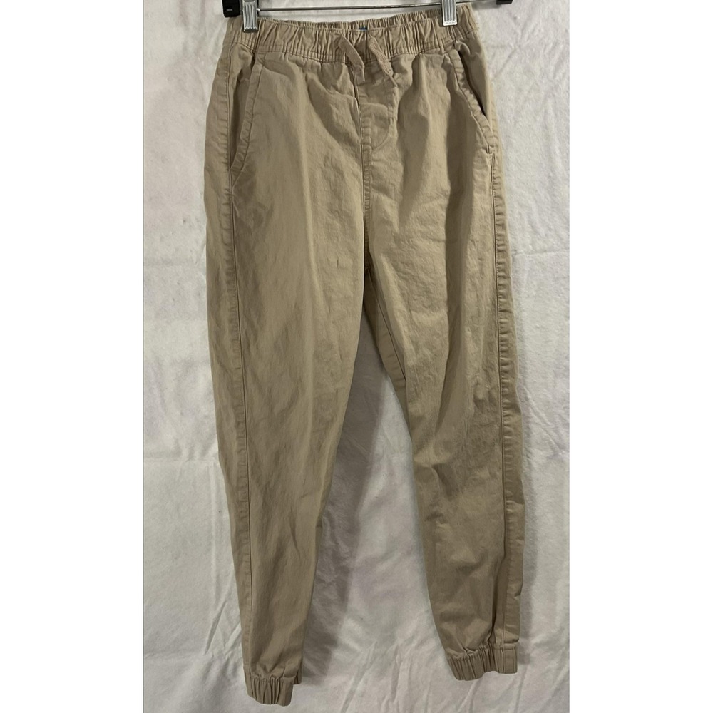 Perry Ellis Pants Unisex Kids 10-12 Beige School Uniform Jogger Twill‎ Stretch